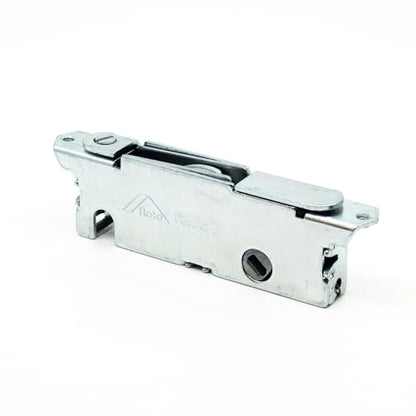 FASCO Patio Sliding Door Mortise Lock Replacement - Heavy Duty - 45 Degree Keyway - 3-11/16"" Screw Holes - Made in Canada, Silver, 15410-F