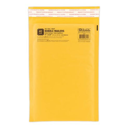 BAZIC Products #0 Self-Seal Bubble Mailer, 6 x 9.25 In - color: #0 (6" x 9.25"), size: 1-Pack