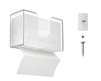IEEK Paper Towel Dispenser Wall Mount Acrylic Paper Towel Holder for Bathroom Office and Kitchen,Hand Towel Dispenser Fits Multi-Fold Paper Towel,C-Fold, Zfold,Tri fold Paper Towels,Clear - color: Clear
