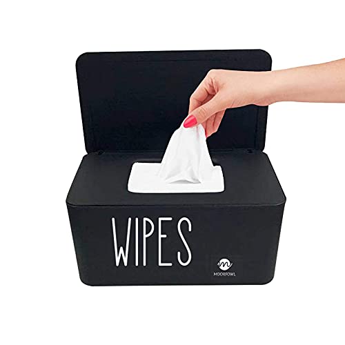Moorfowl Baby Wipe Dispenser for Bathroom,8.2L x 4.9W x 3.9H inches - color: Black New