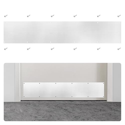 Nuk3y Stainless Steel Door Kick Plate (Brushed Stainless Steel, 6" x 34") - color: Brushed Stainless Steel, size: 6" x 34"