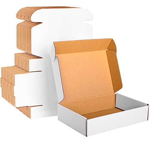 9x6x2 White Cardboard Boxes - 30 Pack Shipping Boxes for Small Business Mailing, Corrugated Packaging - color: White, size: 9 x 6 x 2