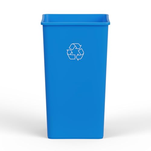 50 Gallon Blue Square Commercial Trash Garbage Can | Outdoor Office Restaurant School Kitchen - color: Blue, size: 50 Gallon, style: Trash Can