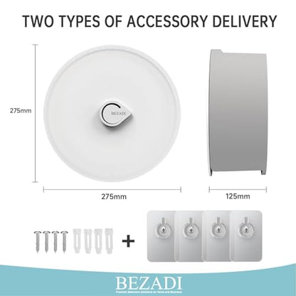 Paper Towel Dispenser Wall Mount, Jumbo Roll Toilet Paper Dispenser Key Lock Commercial Household Large Capacity White - color: White