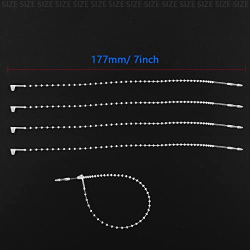 2000 Pcs Snap Lock Pin Tag Fastener Adjustable Security Beaded Loop Tie Plastic for Attach Tags to Products Gift (Transparent, 7 Inch) - size: 7 Inch