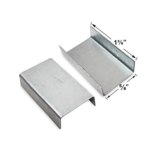 8 NET Packaging Open Strapping Seals for 5/8" Strap Width (Snap-On), High Strength Sturdy Galvanized Metal Heavy Duty Steel Strapping Seals, 1000 pcs/Box - size: 5/8"