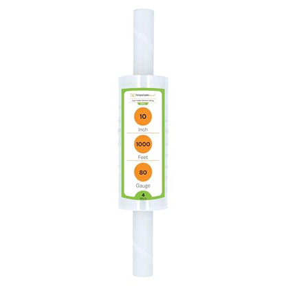 PSBM Stretch Wrap with Handles, 4 Rolls 10 Inch x 1000 Feet 80 Gauge Heavy Duty Clear Plastic Wrap Industrial Strength Shrink Film for Moving, Packing & Shipping - size: 10 Inch, style: 80 GA
