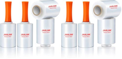 JARLINK 5" x 1000' Plastic Film Roll, Stretch Pallet Wrap W/Handles, 8 Pack - size: 5" x 1000ft (Pack of 2)