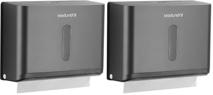 Paper Towel Dispensers Wall Mount: Multifold Z-Fold Paper Towel Holder, No Drilling Install, Compact Hand Towel Dispenser for Home Bathroom, Restroom, Office, Matte Grey (Pack of 2) - color: 5827-grey, size: 210 Sheet (Pack of 2)