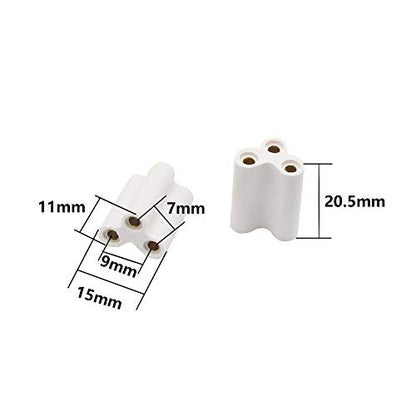 SinLoon T5 T8 LED Lamp Connector Double End 3Pin Fmeale Adapter,Daylight LED Integrated Tube Iinkable Cords for LED Tube Lamp Holder Socket Fittings with Cables(3Pin 20.5mm 20pcs)