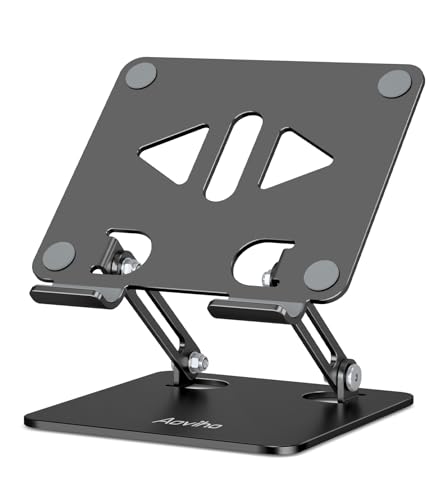 Aoviho Tablet Stand for Desk,Adjustable Tablet Holder,Black - color: Black