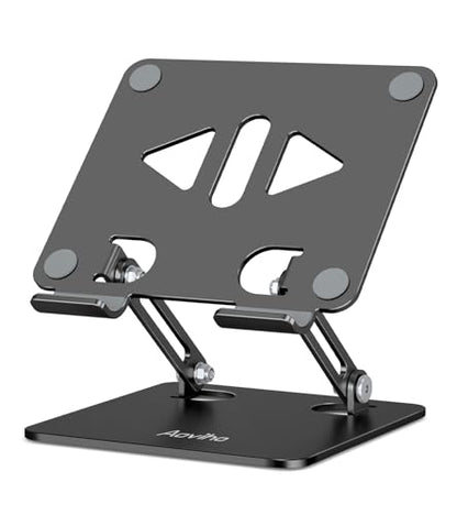 Aoviho Tablet Stand for Desk,Adjustable Tablet Holder,Black - color: Black