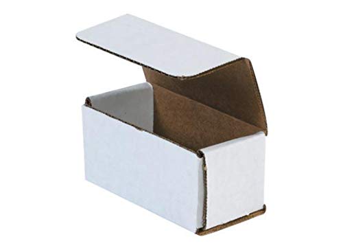 Secure Seal Shipping Boxes - 4x2x2" Mailers - White Foldable Corrugated Cardboard Packaging for Mailing, Moving, Storage, and Organizing - Strong Lightweight Foldable (Bulk 100 Pack) - size: 4x2x2 Pack of 100