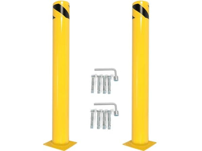 Kojem (2Pcs) 42 inch Steel Safety Bollard Parking Barrier Post Safety - size: 2Pcs