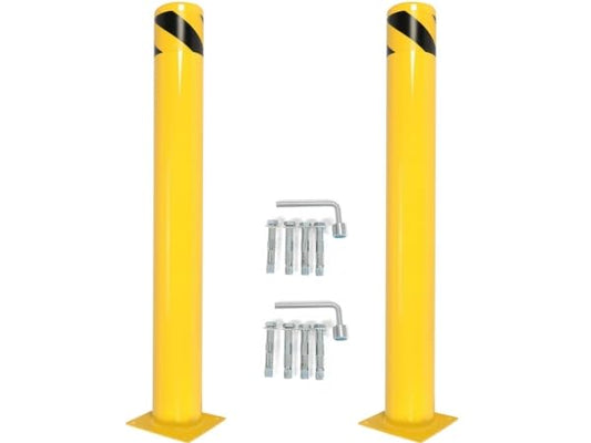 Kojem (2Pcs) 42 inch Steel Safety Bollard Parking Barrier Post Safety - size: 2Pcs