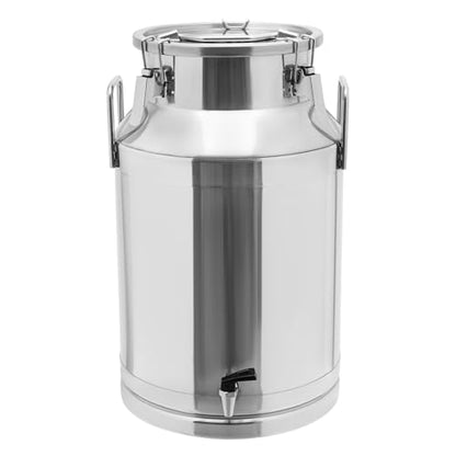 Milk Can with a Faucet,Large Liquid Container Storage,Stainless Steel Milk Bucket With Sealing Lid and Carry Handle,for Wine, Oil Storage Transport (40L/10.6 Gal,w/Faucet) - size: 40L/10.6 Gal,w/Faucet
