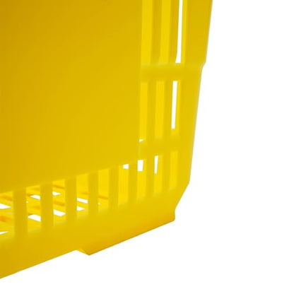 12Pcs Shopping Baskets, Plastic Shopping Baskets with Handles, 28L/7.4Gal Capacity Store Baskets Retail Baskets Grocery Baskets for Market, 18.9 x 13 x 10.2 Inches