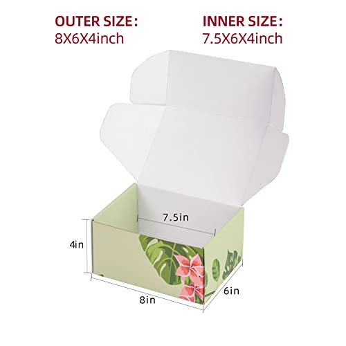 Hawaiian Flower Shipping Boxes Pack of 25 - 8x6x4in Hawaiian Floral Gift Boxes Small Cardboard Corrugated Mailer Shipping Boxes for Small Business Packaging Shipping Mailing - color: Hawaiian Flower, size: 8x6x4in