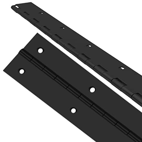 2PCS 18" Stainless Steel Piano Hinge, 0.06" Thick Heavy Duty Piano Hinge - color: Black, size: 18Inch x 2Inch