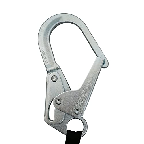 AFP Demon 6 FT Single Leg Self-Retracting Lifeline Web Lanyard Retractable, 1.97-inch Gate Opening Steel Locking Rebar Hook, Yoyo, Shock Absorber | Tower Fall Protection OSHA & ANSI Rated SRL - color: Single 1.97-inch Gate Steel Rebar