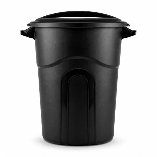 20 Gallon Heavy Duty Trash Can with Click-Lock Lid and Handles, Black - size: 20