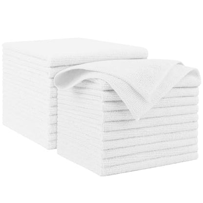 AIDEA White Microfiber Cleaning Cloth 20PK, Cleaning Rags 12×12" - color: White, size: 20PK