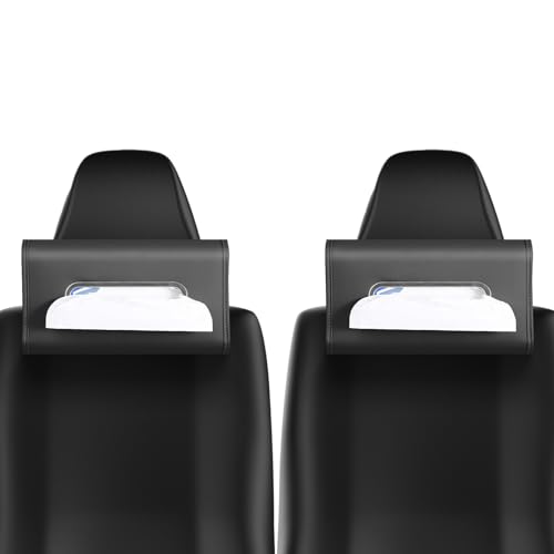 WHHMK Large Car Tissue Holder Refill Easily Clamshell Opening, Black 2PC - color: Black 2 Packs