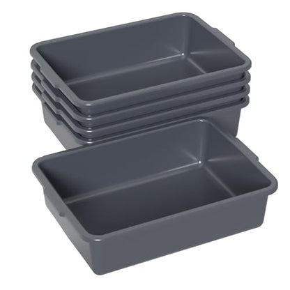 8 L Small Commercial Bus Tub, Plastic Wash Pan Basin, 5 Packs - size: 8 L without Lid