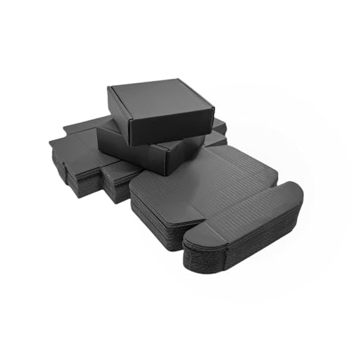 50 Pack 6.3x6x1.6 in Black Shipping Boxes - color: Black, size: 6.3x6x1.6 in