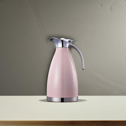 68 Oz Stainless Steel Thermal Carafe - Double Walled Vacuum Insulated Thermos/Carafe with Lid - Coffee/Tea Carafe Heat & Cold Retention - 2 Liter Pink - color: Pink
