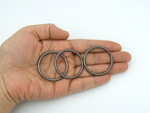 40pcs 4 Sizes O Rings Welded Strong Metal Heavy Duty Round Ring for Pet Collars Buckle Belts Strap Webbing Sewing - color: 5/4"(32mm) Gun Black 10pcs