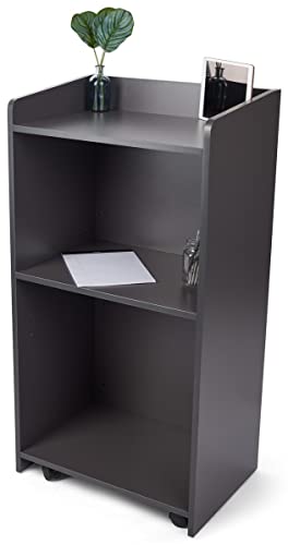 Displays2go Podium Stand, Gray - color: Gray