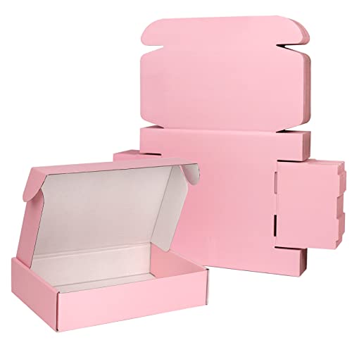 FORBFAN 9x6x2 Inch Pink Shipping Boxes, 30-Pack Mailing Boxes for Small Business, Corrugated Cardboard Box for Shipping, Packaging - color: Pink, size: 9x6x2