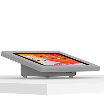 VidaMount Light Grey Enclosure and Fixed Tilted 15° Desk/Surface Mount [Bundle] Compatible with iPad 10.2" (7th, 8th & 9th Gen) - color: Light Grey, size: iPad 10.2" (7th, 8th & 9th Gen)
