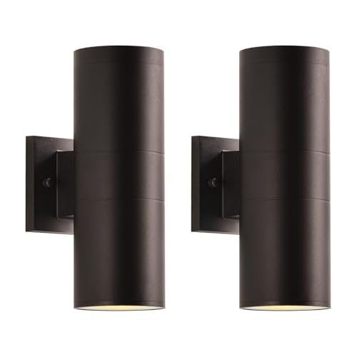 mirrea 12" Modern Outdoor Porch Light 2 Lights, 2 Pack, Oil Rubbed Bronze - color: Oil-Rubbed Bronze, size: 12-inch