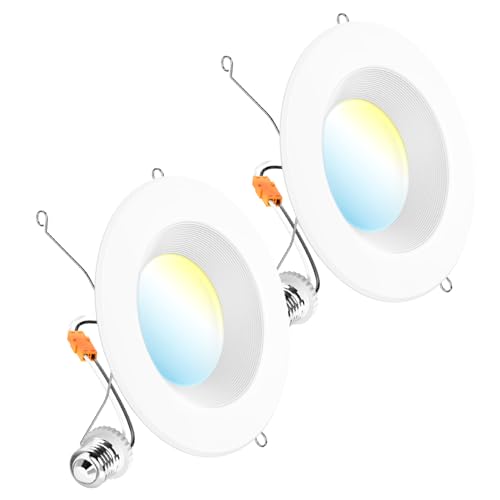 Sunco 2 Pack 6 Inch Retrofit LED Recessed Lights, 5CCT, 13W=100W, Dimmable - size: 6 Inch (2 Pack)