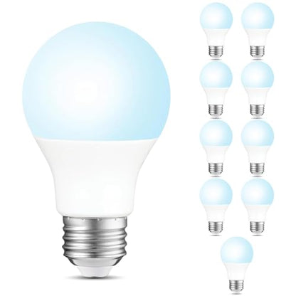 A19 LED Light Bulbs, 60W Equivalent Daylight 5000K, 800 Lumens Non-Dimmable LED Bulbs, Efficient 8.5W, 15000 Hours Long-Lasting E26 Base Standard Bulbs for Bedroom Living Room Kitchen, 10 Pack - color: Daylight, size: 10