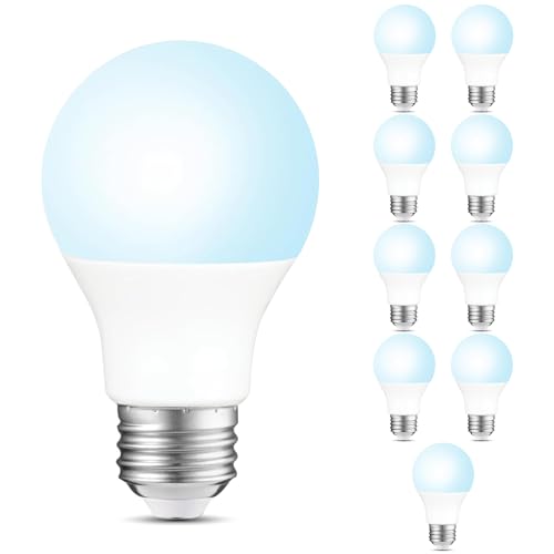 A19 LED Light Bulbs, 60W Equivalent Daylight 5000K, 800 Lumens Non-Dimmable LED Bulbs, Efficient 8.5W, 15000 Hours Long-Lasting E26 Base Standard Bulbs for Bedroom Living Room Kitchen, 10 Pack - color: Daylight, size: 10