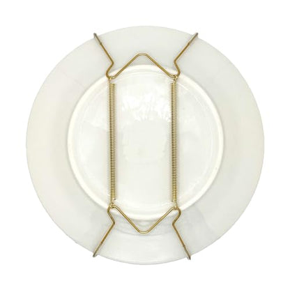 Rocky Mountain Goods Plate Hanger for Wall and Mounting Hardware - Fits Decorative Plates and Platters - Heavy Duty Polished Brass - Non Scratch Hooks - Includes Wall Mount Kit (5" - 8") - size: 5" - 8"