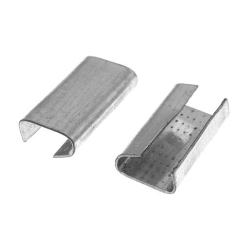 180PCS Strap Open Type Sealing Clips Packing Strap Binding Clips Metal Sheet Non Slip Holders for 1/2 Inch Polypropylene Binding Strap Openings