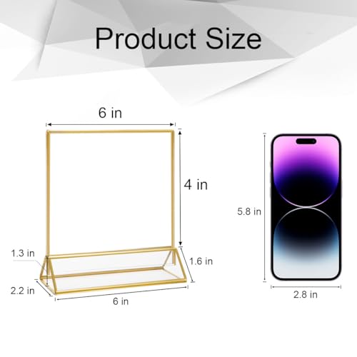 NIUBEE 4x6 Acrylic Sign Holder, Picture Frame, Wedding Table Numbers, 6pack - size: 4x6", style: Horizontal