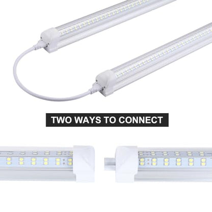 T8 LED Light Tube, 4FT 60W, 6500Lm, 6500K Cool White Clear Cover, 4FT Tube Light,Linkable Integrated Fixture,T8 LED Shop Light for Garage,Warehouse,25PCS - size: 4FT 25PCS Clear Cover