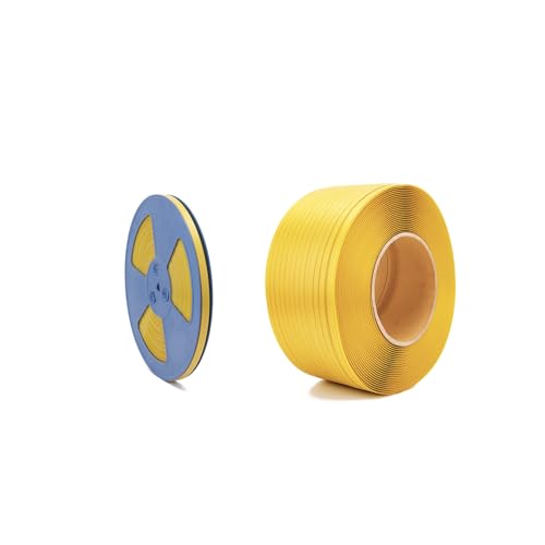 Poly Strap, Polypropylene(PP) Yellow Strapping Roll, 1/2" Width, 6600ft+280ft - Ideal for Packaging and Shipping