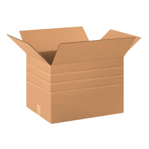 BOX USA MD201212 Multi-Depth Corrugated Cardboard Box 20" L x 12" W x 12" H, Kraft, for Shipping, Packing and Moving (Pack of 20) - style: Multi-Depth