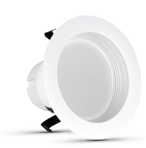 Feit Electric 4 inch LED Recessed Downlight - Baffle Trim - Standard E26 Adapter - 2700K Soft White - Dimmable- 50W Equivalent - 45 Year Life - 650 Lumen, 6-Pack, LEDR4B/927CA/MP/6 - color: 2700K Soft White, size: 4 Inch (Pack of 6), style: Standard