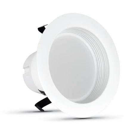 Feit Electric 4 inch LED Recessed Downlight - Baffle Trim - Standard E26 Adapter - 2700K Soft White - Dimmable- 50W Equivalent - 45 Year Life - 650 Lumen, 6-Pack, LEDR4B/927CA/MP/6 - color: 2700K Soft White, size: 4 Inch (Pack of 6), style: Standard