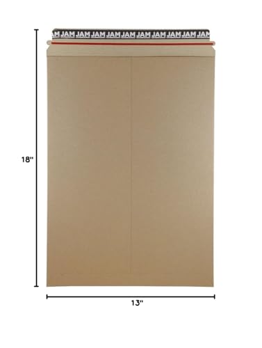 JAM PAPER Stay-Flat Photo Mailer Envelopes with Peel & Seal Closure - 13 x 18 - Brown Kraft - Sold Individually - color: Sold Individually, size: 13" x 18"