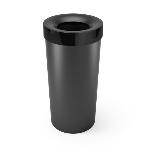 Umbra Vento Kitchen Trash Can, Open Top Bin, 16.5 Gallon, Black - color: Black