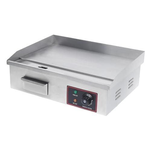 3000W Commercial Electric Teppanyaki Grill Countertop Flat Top Griddle - color: 21.3"x11.8", 3000W