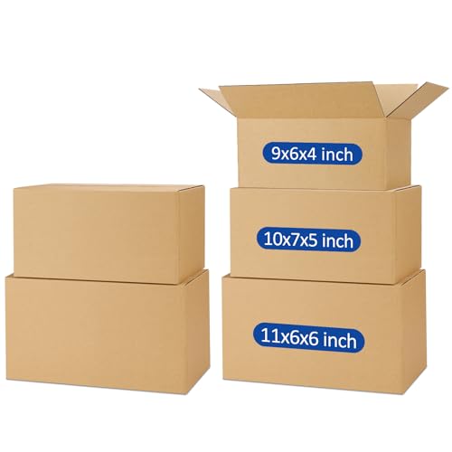 Assorted-Sizes-Shipping-Boxes-45-Pack: 9x6x4 & 10x7x5 & 11x6x6 Small-Shipping-Boxes-Mailers, Brown Corrugated-Cardboard-Boxes-for-Packing-Small-Business Mailing - color: Brown, size: 9x6x4 & 10x7x5 & 11x6x6 inches